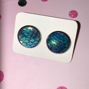 Mermaid multicolored studs